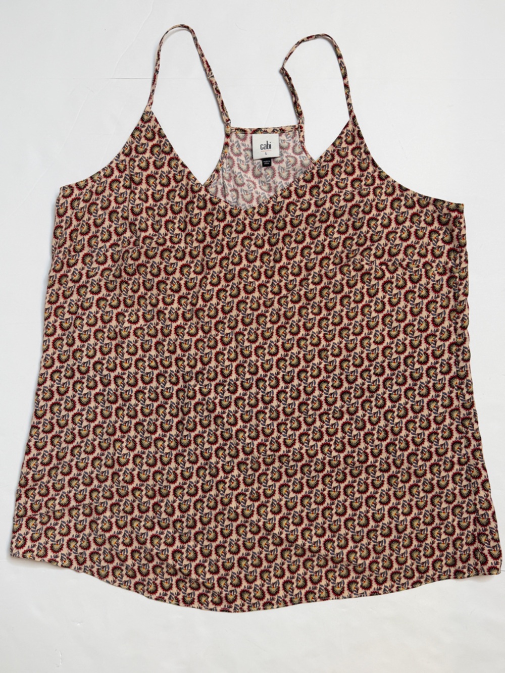 CAbi Floral Sleeveless razor back Tank top large